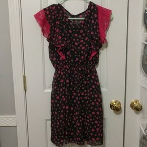 Black with Pink Polka Dots dress